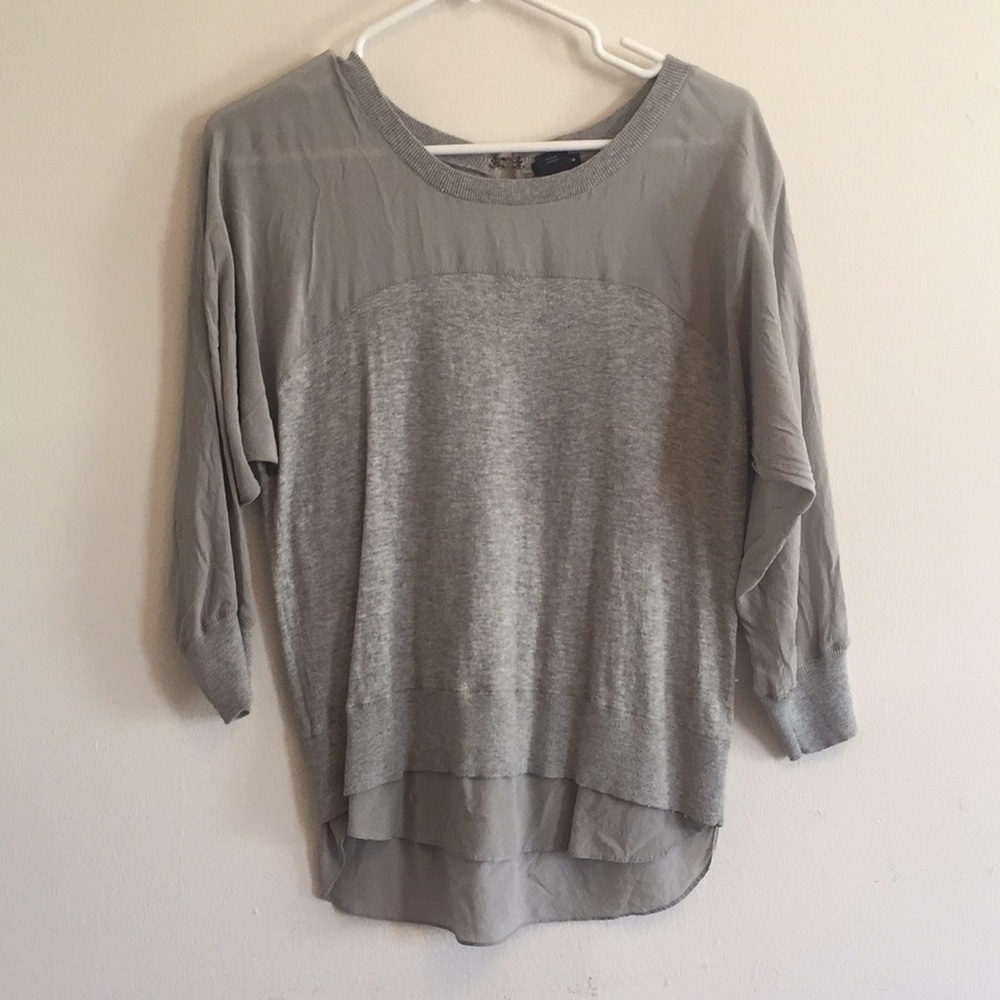 Mixed Material Crew Neck Sweater - image 1